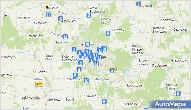 mapa Zelów, Zelów na mapie Targeo