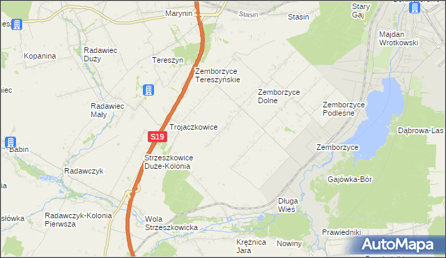 mapa Zemborzyce Wojciechowskie, Zemborzyce Wojciechowskie na mapie Targeo