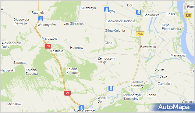 mapa Zemborzyn Drugi, Zemborzyn Drugi na mapie Targeo