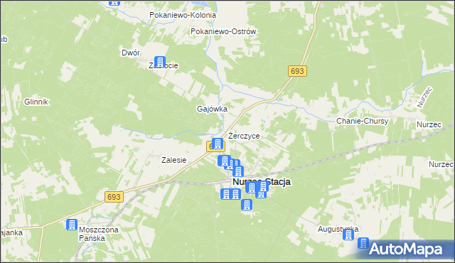 mapa Żerczyce, Żerczyce na mapie Targeo