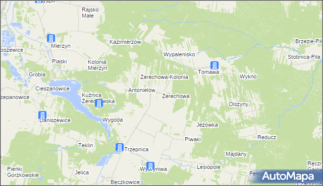mapa Żerechowa, Żerechowa na mapie Targeo
