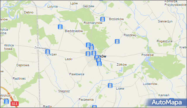 mapa Żerków powiat jarociński, Żerków powiat jarociński na mapie Targeo