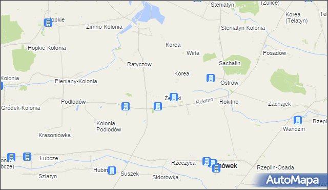 mapa Żerniki gmina Ulhówek, Żerniki gmina Ulhówek na mapie Targeo