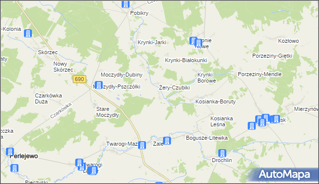 mapa Żery-Pilaki, Żery-Pilaki na mapie Targeo