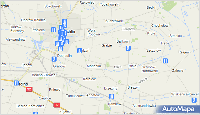 mapa Zgoda gmina Żychlin, Zgoda gmina Żychlin na mapie Targeo