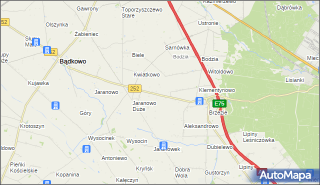 mapa Zieleniec gmina Bądkowo, Zieleniec gmina Bądkowo na mapie Targeo