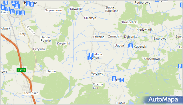 mapa Zielona Wieś gmina Rawicz, Zielona Wieś gmina Rawicz na mapie Targeo