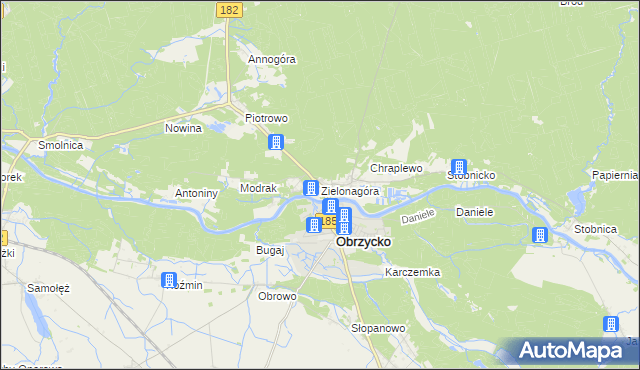 mapa Zielonagóra, Zielonagóra na mapie Targeo