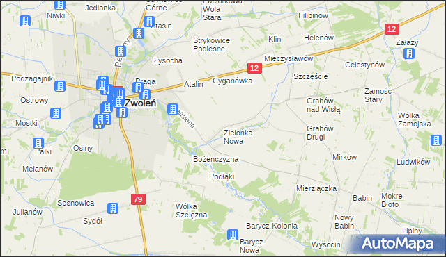 mapa Zielonka Nowa, Zielonka Nowa na mapie Targeo