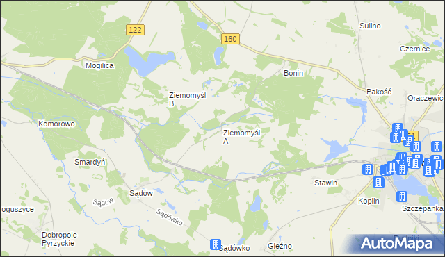 mapa Ziemomyśl A, Ziemomyśl A na mapie Targeo