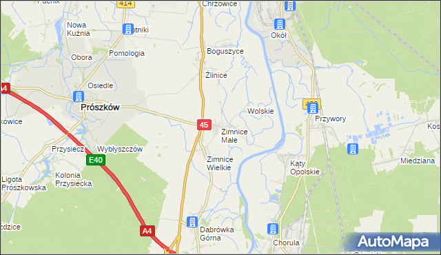 mapa Zimnice Małe, Zimnice Małe na mapie Targeo