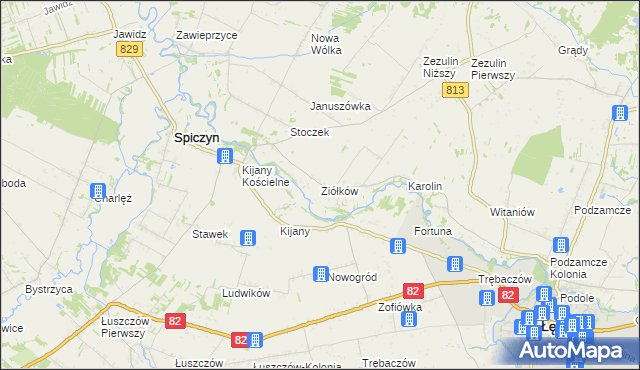 mapa Ziółków, Ziółków na mapie Targeo