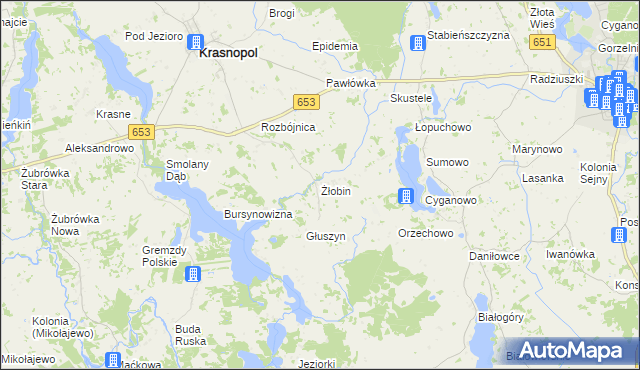 mapa Żłobin, Żłobin na mapie Targeo