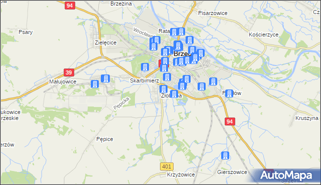 mapa Żłobizna, Żłobizna na mapie Targeo