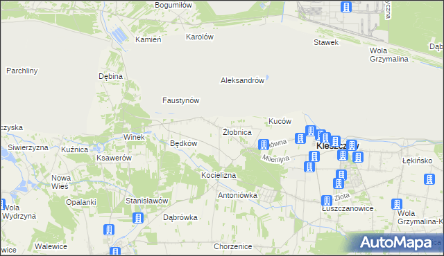 mapa Żłobnica, Żłobnica na mapie Targeo