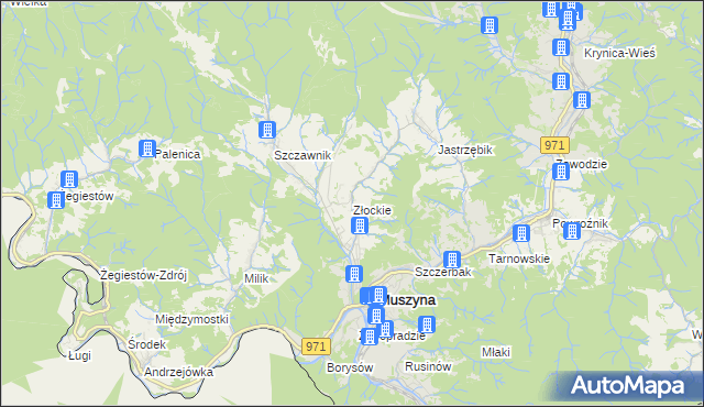 mapa Złockie, Złockie na mapie Targeo