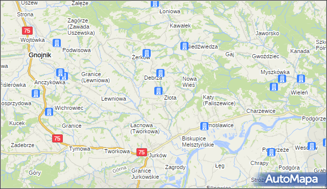 mapa Złota gmina Czchów, Złota gmina Czchów na mapie Targeo