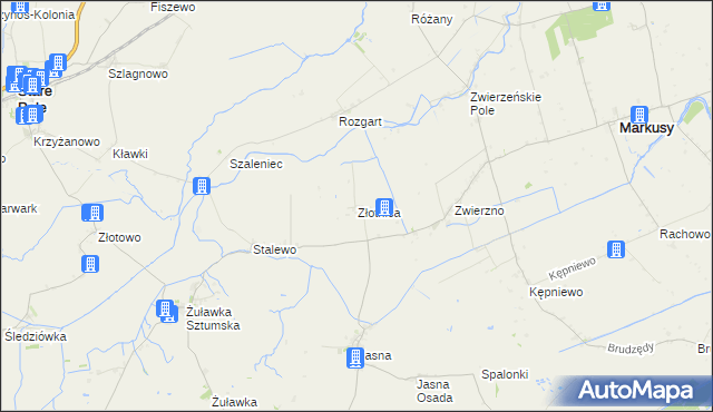 mapa Złotnica, Złotnica na mapie Targeo