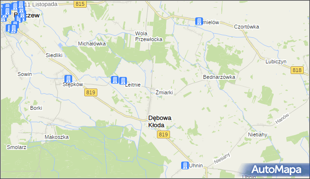 mapa Żmiarki, Żmiarki na mapie Targeo
