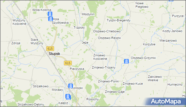 mapa Żmijewo Kościelne, Żmijewo Kościelne na mapie Targeo