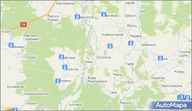 mapa Zmyślona gmina Siemkowice, Zmyślona gmina Siemkowice na mapie Targeo