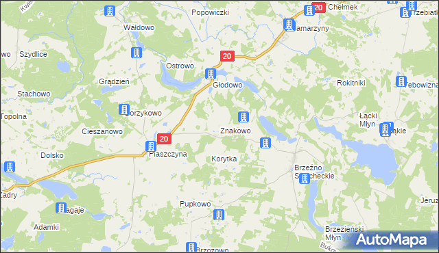 mapa Znakowo, Znakowo na mapie Targeo