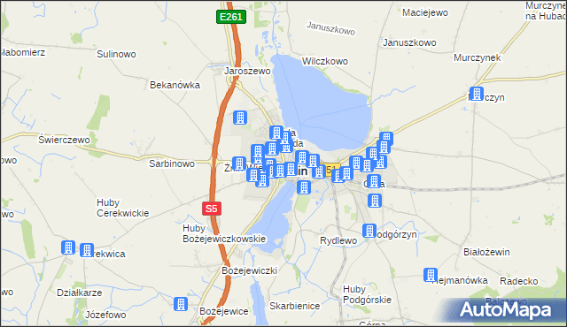 mapa Żnin, Żnin na mapie Targeo