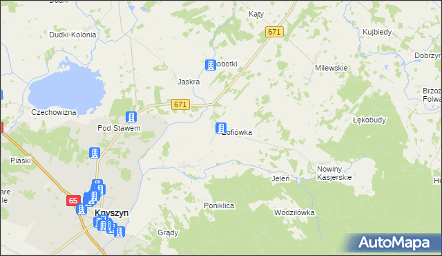 mapa Zofiówka gmina Knyszyn, Zofiówka gmina Knyszyn na mapie Targeo