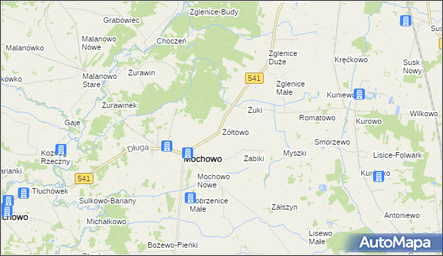 mapa Żółtowo, Żółtowo na mapie Targeo