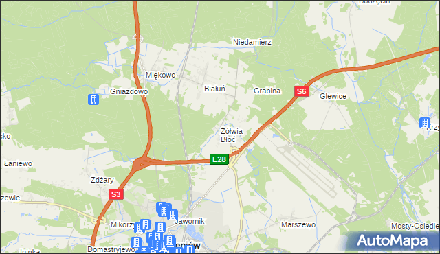 mapa Żółwia Błoć, Żółwia Błoć na mapie Targeo