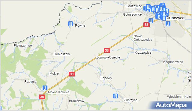 mapa Zopowy-Osiedle, Zopowy-Osiedle na mapie Targeo