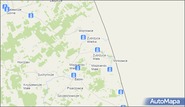 mapa Zubrzyca Mała, Zubrzyca Mała na mapie Targeo