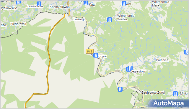 mapa Zubrzyk, Zubrzyk na mapie Targeo