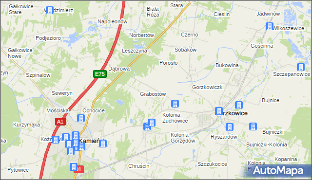 mapa Żuchowice, Żuchowice na mapie Targeo