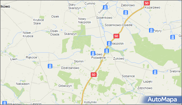 mapa Żukowo Poświętne, Żukowo Poświętne na mapie Targeo