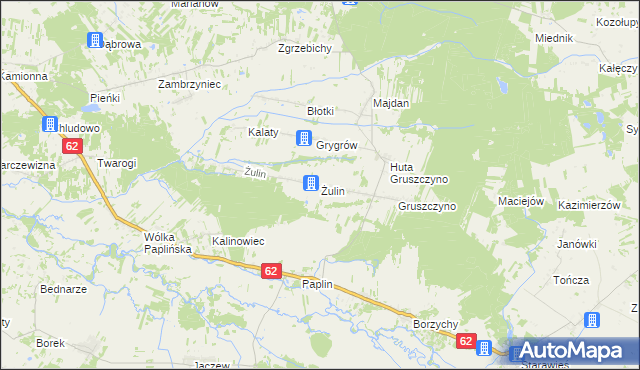 mapa Żulin gmina Stoczek, Żulin gmina Stoczek na mapie Targeo