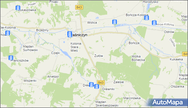 mapa Żułów, Żułów na mapie Targeo