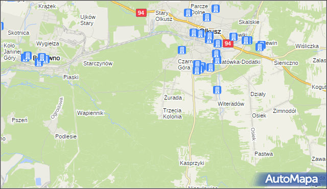 mapa Żurada, Żurada na mapie Targeo