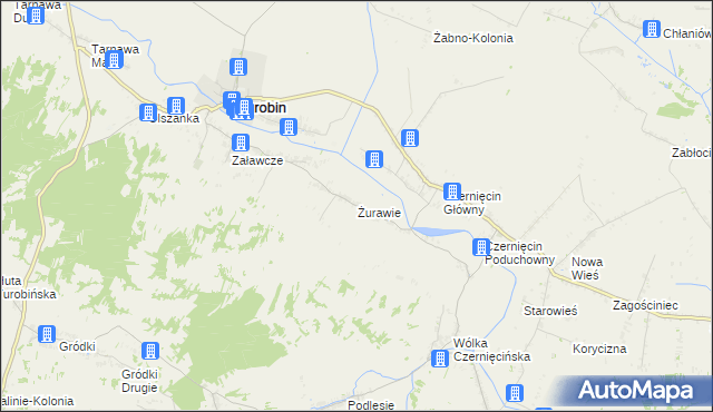 mapa Żurawie gmina Turobin, Żurawie gmina Turobin na mapie Targeo