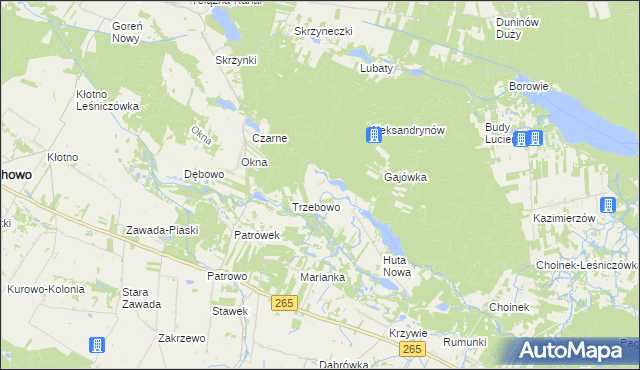 mapa Zuzinów, Zuzinów na mapie Targeo