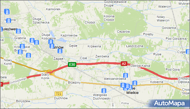 mapa Żwirówka, Żwirówka na mapie Targeo