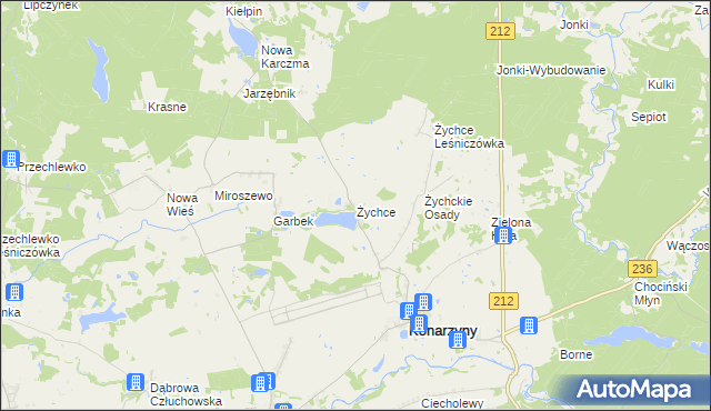 mapa Żychce, Żychce na mapie Targeo