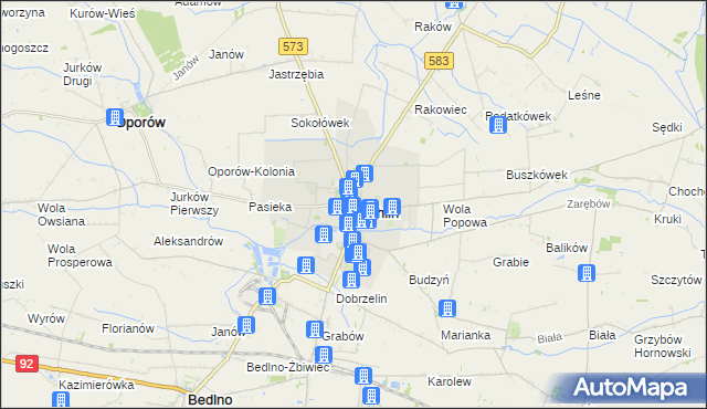 mapa Żychlin powiat kutnowski, Żychlin powiat kutnowski na mapie Targeo