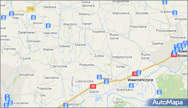 mapa Żydów gmina Igołomia-Wawrzeńczyce, Żydów gmina Igołomia-Wawrzeńczyce na mapie Targeo