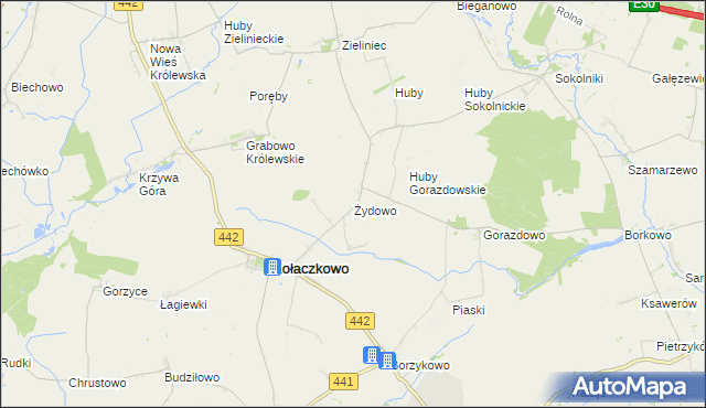 mapa Żydowo gmina Kołaczkowo, Żydowo gmina Kołaczkowo na mapie Targeo