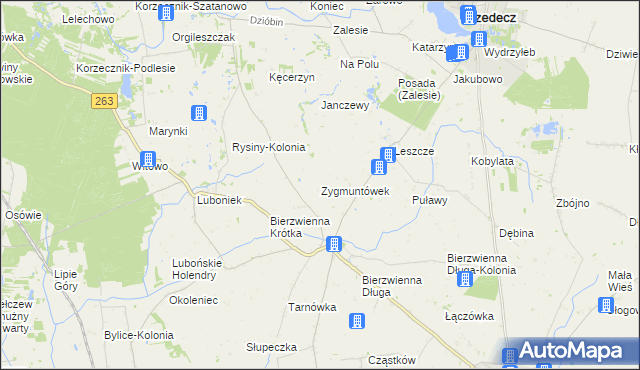 mapa Zygmuntówek gmina Kłodawa, Zygmuntówek gmina Kłodawa na mapie Targeo