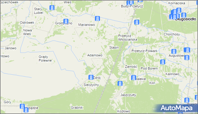 mapa Zygmuntowo gmina Długosiodło, Zygmuntowo gmina Długosiodło na mapie Targeo