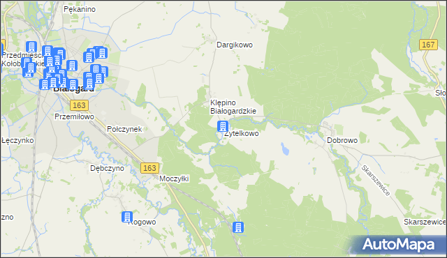 mapa Żytelkowo, Żytelkowo na mapie Targeo