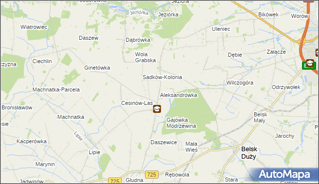 mapa Aleksandrówka gmina Belsk Duży, Aleksandrówka gmina Belsk Duży na mapie Targeo