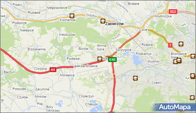 mapa Balice gmina Zabierzów, Balice gmina Zabierzów na mapie Targeo